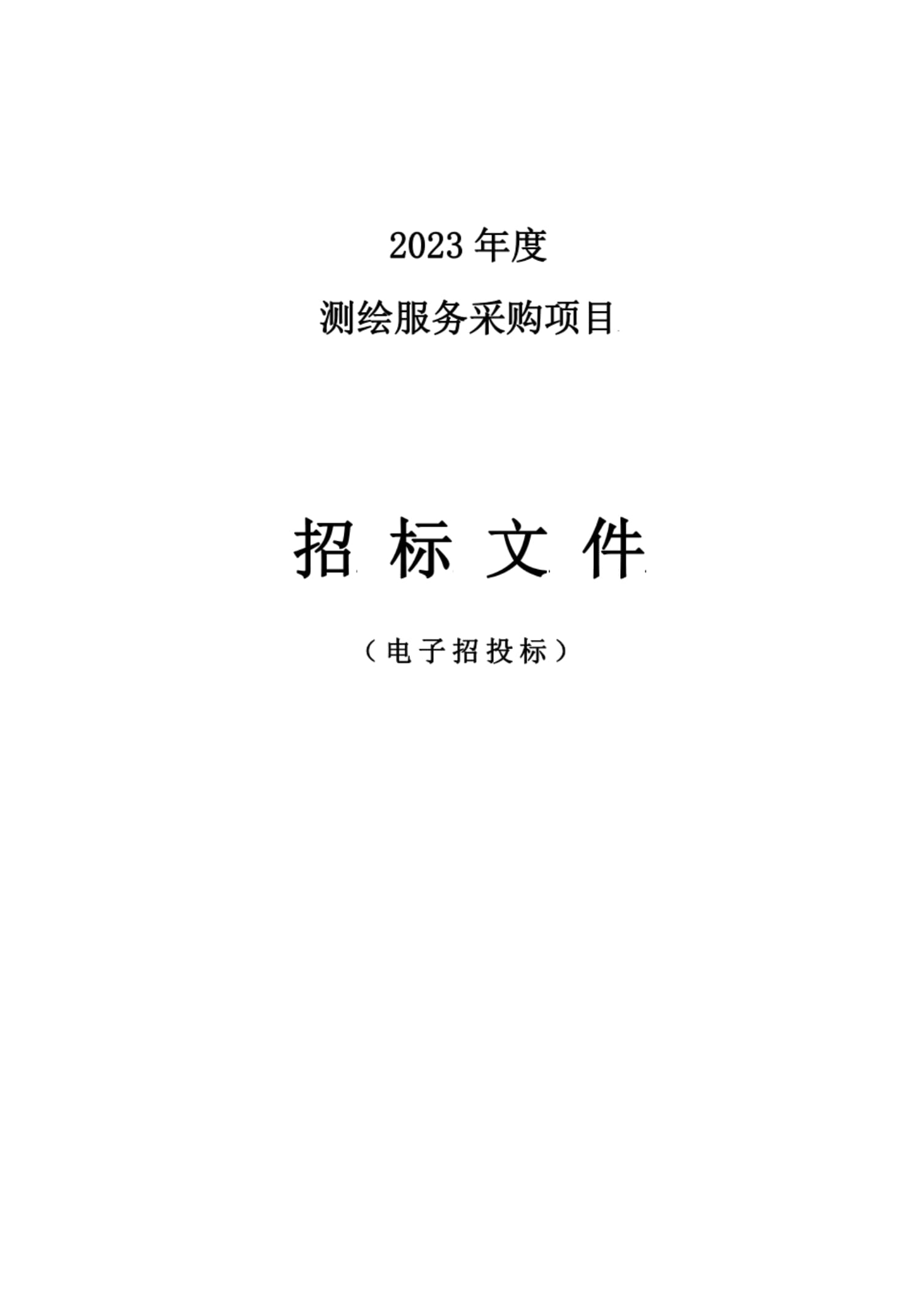 2023年度測(cè)繪服務(wù)采購(gòu)項(xiàng)目招標(biāo)文件